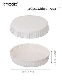 choxila 50/100pcs Traditional Middle Eastern Pattern Paper Cup Lids, 7cm Universal Fit For Paper Cups And Glass Cups, Suitable For Coffee Shops, Restaurants And Hotels Hot And Cold Beverage Cup Lids - White - View 12