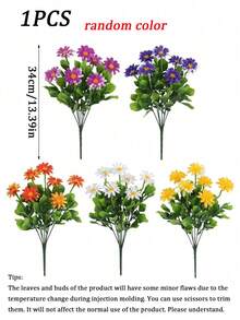 10pcs Artificial Outdoor Plastic Daisy Flower Bouquet, UV Resistant Faux Shrub Flowers, Suitable For Room Decor, Home Decor, Wedding Decor, Outdoor Decor, Party, Bridal Bouquet, DIY, Autumn Decor, Halloween, Christmas, Birthday, Mother's Day, Valentine's Day, Garden Decor - Multicolor - View 11