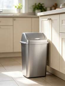 1 Piece Trash Can, Smooth Surface For Easy Wiping, Odor Isolation And Mosquito Prevention, Large-Capacity Vertical Barrel, Suitable For Multiple Scenarios Such As Living Rooms And Kitchens - View 4