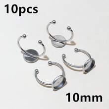 10pcs Stainless Steel Gold Color Adjustable Ring Settings Fit 6-25mm Glass Cabochon Blank Base Tray DIY Jewelry Making Accessories - Ring Blank Base - View 15