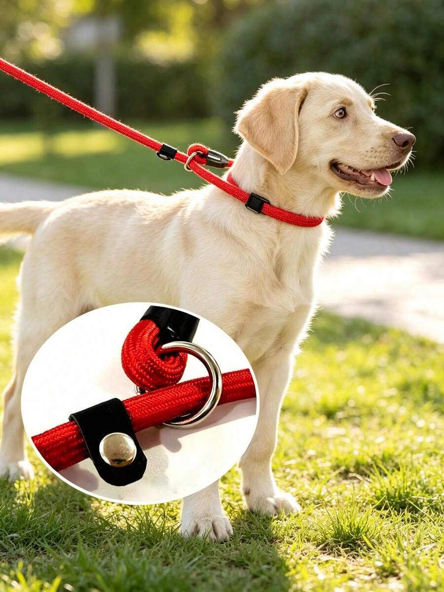 1Pc Slip Lead Dog Training P Leash, Adjustable Nylon Rope Walking Collar Lead With Metal Ring, Anti-Choke No Pull Pet Slip Leash For Small Medium Large Dogs Outdoor Walking Training - Multicolor - View 1