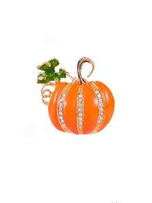 1Pc Glittering Pumpkin Brooch, Suitable For Halloween And Casual Decoration - Multicolor - View 2