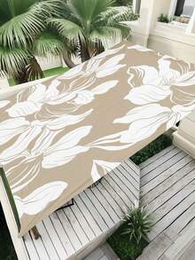 1pc Plant Leaf Floral Print Design Sunshade Awning, Outdoor Shade Cloth And Canopy, 2D Flat Printed Tent, Washable, Suitable For Garden, Camping, Beach, Yard, Poolside And More, Poles Not Included - Multicolor - View 29