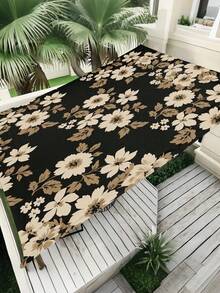 1pc Plant Leaf Floral Print Design Sunshade Awning, Outdoor Shade Cloth And Canopy, 2D Flat Printed Tent, Washable, Suitable For Garden, Camping, Beach, Yard, Poolside And More, Poles Not Included - Multicolor - View 42