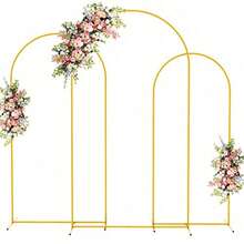 Party Arch Frame And Cover Set (Metal Arch Frame With White Arch Cover And Elastic Backdrop; Wedding Arch Frame Cover; Suitable For Birthday Party And Event Decoration) - Multicolor - View 2