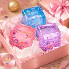 1/3pcs Squeeze Cube Toys, Sensory Toys, Squeeze Toys, Filled With Star-Shaped Glitter, Designed To Relieve Anxiety And Stress; Perfect As Birthday Gifts, Party Favors Or Classroom Rewards. - Multicolor - View 2