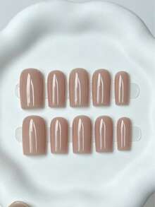 Zysa 10pcs Handmade Nails Press On Nails Short Nails For Summer Vacation Graduation Party - Multicolor - View 2