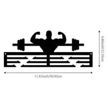 1PC Barbell Weightlifting Gold Silver Bronze Medal Display Rack, Metal Wall Decor Storage Rack, Suitable For Sports Awards, Weatherproof Display For Collectibles, Perfect For Sports Enthusiasts And Athletes, Indoor And Outdoor Display, Ideal Gift For Sports Fans And Champions - Black - View 10