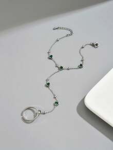 3pcs/Set Fashion White Shell Heart-Shaped Stainless Steel Butterfly Finger Chain Bracelet, Elegant Luxury Niche Design, Minimalist Exquisite Commute Versatile Party Beach Vacation Hand Jewelry, Perfect Gift For Friends, Besties, Couples On Christmas, Halloween, Thanksgiving, Mother's Day, Anniversary, Birthday, Valentine's Day And Other Holidays - 3-piece Bracelet Set - View 8