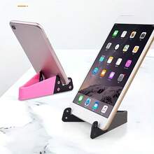 3pcs Foldable V-Shape Phone Tablet Stand, Solid Color Plastic Portable Device Holder, Adjustable Angle Anti-Slip Mobile Support, Lightweight Pocket Sized Mount For Smartphones & Tablets, Hands-Free Accessory For Office, Bedroom & Travel Daily Use - C - View 1
