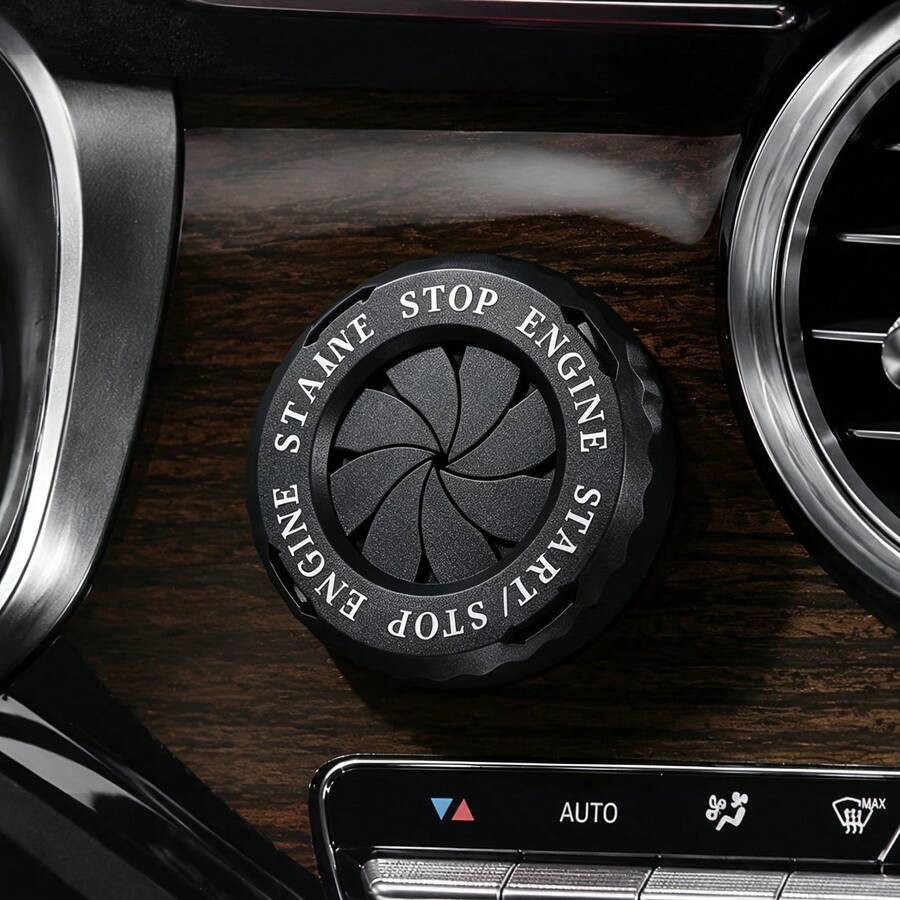 Auto Ein-Touch Start Zündknopf Abdeckung, Drehbare Ein-Touch Startknopf Abdeckung, Auto Motor Ein-Touch Start/Stopp Zubehör, Auto Zündschalter Abdeckung, Coole Motorrad Auto Dekoration Geschenk, Geburtstagsgeschenk - Abdeckung des Startknopfes - Übersicht 1