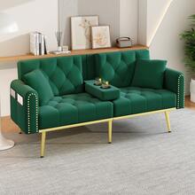 Double Folding Sofa Bed - Comfortable And Versatile - Green 2 Seat - View 2