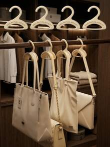 1/2/4pcs Beige Arch-Shaped Handbag Hooks, Wall-Mounted Storage Rack, Suitable For Bags, Hats, Scarves, Belts, Ties, Space-Saving Closet Organizer, Entryway Decor, Durable ABS Plastic, Ideal For Bedroom Wardrobe - View 4