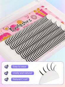 160 Clusters Large Fairy Faux Eyelashes, Single-Strand Single-Cluster Thick, Natural-Looking Ultra-Soft Curly Sunflower False Eyelashes - C - View 8
