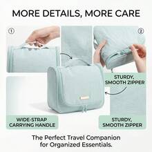 MINISO Multi-Function Hanging Travel Toiletry Bag, Portable Foldable Cosmetic Organizer With Multiple Mesh Pockets, Available In Various Colors, Suitable For Travel, Home, Daily Grooming And More, Essential Storage - Multicolor - View 7
