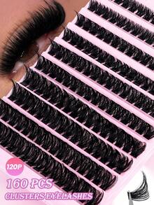 MAANGE 120/140/160/180簇加厚單根假睫毛，DIY接睫毛，80D/100D/120D/160D/200D，濃密仙女風分段簇睫毛，混捲，柔軟輕盈，易於佩戴，適合居家化妝，女性化妝愛好者的完美禮物 - D - 查看 14