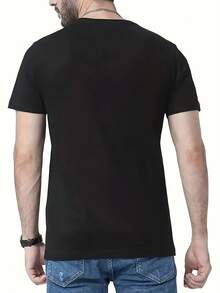 Men's Casual Short-Sleeved T-Shirt, Soft - 黑色 - 查看 2