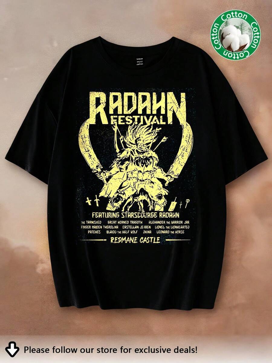 Color Of Comfort ® Elden Ring Radahn Festival T-Shirt, Unisex Bella Canvas - 黑色 - 查看 1