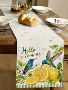 1pc Summer Lemon Pattern Table Runner, Placemat, Pillowcase. Pastoral Style, Spring/Summer Home Kitchen Decor, Suitable For Spring/Summer Home Kitchen Decoration And Party Decoration - Multicolor - View 12