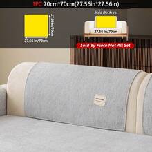 1PC Linen-Like Pet-Resistant Non-Slip Sofa Cushion, Label-Decorated Simple Style Mat, Four-Season Universal Machine-Washable Sofa Protector Cover. - Multiple Styles 1 - View 27