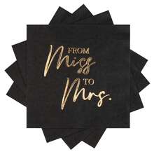 Wedding Napkins 20 Pcs Gold Foil Disposable Paper Napkins From Miss To Mrs Cocktail Napkins For Wedding Dinner Party, 3-Ply - View 11