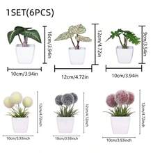 1pc (3-4 Inch) / 6pcs/Set Artificial Mini Succulent Plants, Suitable For Home, Living Room, Tabletop, Windowsill, Office Desk Decor, Mother's Day, Wedding Party Decoration - White Pink - View 31