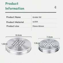 1pc Stainless Steel 304 Manual Grater Lid, Suitable For 86mm/70mm Mason Jar/Glass Jar, Rust-Proof Slicer For Lemon/Cucumber/Cheese And More - View 5