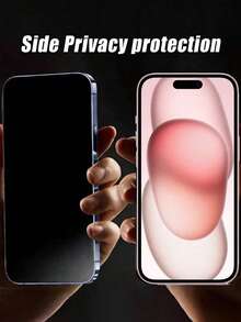 1pc Ceramic Matte Privacy Screen Protector + 1pc Camera Lens Protector, Compatible With IPhone 18 Pro 18 Pro Max 17 Pro Max 17 Pro Air 17 16 Pro Max 16 Pro 15 Pro Max 15 Pro 14 13 12 11, Privacy Protection Design - Black - View 2