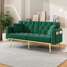 Double Folding Sofa Bed - Comfortable And Versatile - Green 2 Seat - View 3