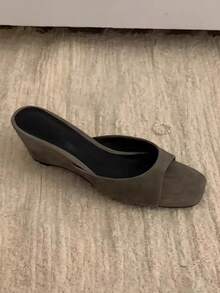 2026 Spring/Summer New Women's Mule Sandals With Mid-Thin Low Heel - Grey - View 2