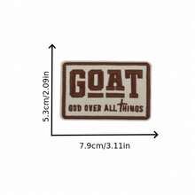 6-Piece Set Of GOAT Embroidered Patches God Over All Things Christian Faith Patches, Can Be Ironed Or Sewn Onto Trucker Hats, Backpacks, DIY Decorations - Beige GOAT - View 6