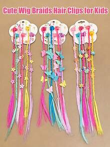 Cute Faux Braided Hair Clips For Girls, Niche Princess Style Colorful Small Claw Hair Clips - Multicolor - View 4
