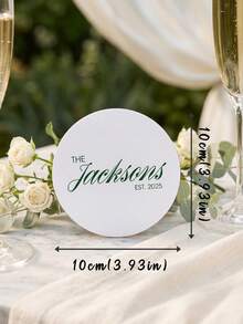 Customized Coasters, Allowing Customization Of Names And Letter Patterns. Suitable For Beverages, Tea Cups, Coffee Cups. Can Be Used As Home And Restaurant Decorations, Essential Gifts For Festivals, Christmas Ornaments. Exquisitely Designed. - Multicolor - View 3