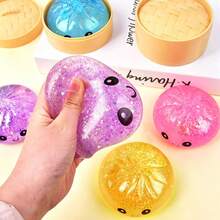 1 pièce (couleur aléatoire) Brioche réaliste, faveur de fête, dumpling pailleté coloré, balle anti-stress souple, jouet sensoriel, balle de pâte à presser lentement, brioche sans vapeur, décoration de bureau élastique, remplissage de sac cadeau, cadeau d'anniversaire, fournitures de fête, diverses couleurs et styles - Multicolore - Voir 4