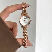 gedi Women's Fashion Creative Multifunctional Mini Personalized Quartz Watch, Suitable For Daily Wear, Birthday Gift, Back To School, Thanksgiving, Romantic Occasions, Perfect Gift - Gold - View 12