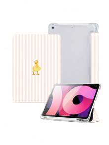 1pc Pink Striped Duck Pattern, Compatible With IPad (A16) 11 Inch 11th Gen 2025/10th Gen / 10.2 Inch, Suitable For Kindle NK 11/Kindle Youth Edition/Kindle Paperwhite 5, Kindle 2024 Protective Case, With Auto Wake/Sleep Function, Lightweight And Convenient, Romantic Gift - Multicolor - View 4