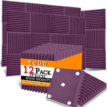 TOUO 8 Warna Panel Busa Akustik Berbentuk Baji, Paket 6-48 Buah, Bahan Perawatan Akustik Dinding Kedap Suara untuk Studio dan Home Theater - Baji - View 27