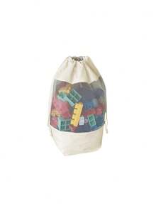 OBOVAY 1pc Mesh Drawstring Tote Bag, Convenient For Storage And Easy To Find Items. Portable And Multipurpose, Takes Up Little Space, Suitable For Storing Children's Accessories, Blocks And Puzzles, Great For Kids Room Use. - Multicolor - View 7