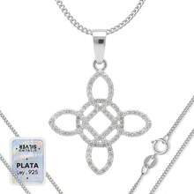 925 Sterling Silver Chain With Witch's Knot Pendant For Women - 鋪平 - 查看 1