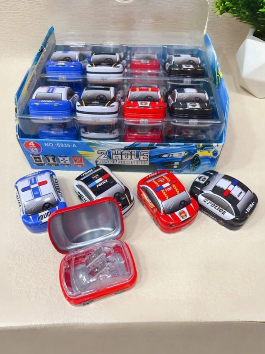 1pc Car Pencil Sharpener, Dual-Hole Design For Different Pencil Sizes, Suitable For Office, Home And School Use, Back To School, First Day Of School - Multicolor - View 1
