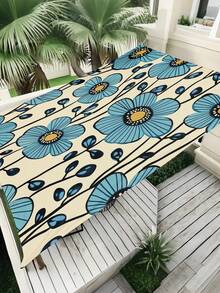 1pc Plant Leaf Floral Print Design Sunshade Awning, Outdoor Shade Cloth And Canopy, 2D Flat Printed Tent, Washable, Suitable For Garden, Camping, Beach, Yard, Poolside And More, Poles Not Included - Multicolor - View 31