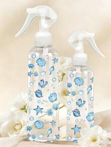 海星與貝殼圖案壓式高壓噴霧瓶，150/300/500ml 化妝水容器，高壓連續自動真空霧化噴霧瓶，透明 PET 可重複填充旅行噴霧瓶，頭髮與臉部噴霧，可重複填充，美髮造型工具，返校季，旅行必需品，教師禮物 - 彩色 - 查看 2