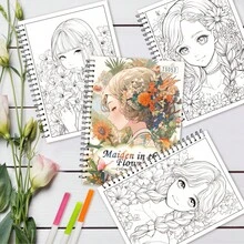 Tlenpo 3 Stücke/1 Set, Malbuch für Erwachsene mit Blumen-, Tier- und Straßenszenen-Mustern - 1 Stück mit 30 Seiten, 11,2 x 8,3 Zoll, für Erwachsene zum Abbau von Stress, Angst und anderen Emotionen, Urlaubsgeschenk, Schulanfangsgeschenk, Weihnachtsgeschenk, Halloween-Geschenk, perfekte Wahl für viele Festtagsgeschenke (Zubehör nicht enthalten) - C - Übersicht 4