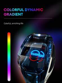 XUDA New Crystal Car Gear Shift Knob, Crystal Seven-Color LED Light Gear Shift Handle, Side Lighting, Plug And Play, Comfortable Grip, Wear-Resistant And Scratch-Resistant, Suitable For Models - A - View 9