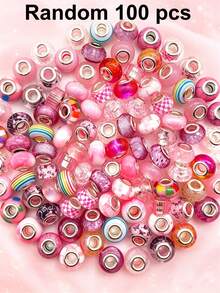 10/100/500 peças Contas Europeias de Aço Multicoloridas de 14 mm, Contas de Furo Grande para Pendentes e Pulseiras em Lote para Fabrico de Joias, Contas Espaçadoras Decorativas de Vidro Murano para Artesanato e Estacas de Jardim (Cores Mistas) - Multicolorido - Ver 29