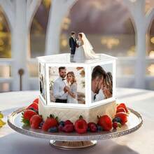 1pc Transparent Acrylic Hexagon Cake Separator DIY Photo Frame Cake Layer Display Stand For Wedding Anniversary Bridal Shower Party Decoration - View 6
