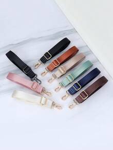 Adjustable Nylon Bag Strap, Solid Color Replacement Crossbody Shoulder Strap, Universal Handbag Shoulder Bag Backpack DIY Bag Accessory, Durable Metal Hook - Gold - View 2