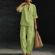Camisa de manga corta y pantalón (verde matcha)