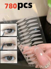 520片迷你雙眼皮貼，適合單眼皮人士，自然隱形效果，適用於學生、居家、辦公室、旅行、戶外使用，價格實惠，聖誕禮物，彩妝，彩妝工具，實惠產品，禮物，女性禮物，聖誕禮物 - 彩色 - 查看 16