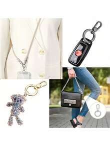 5pcs Double-Head Rotating Spring Buckle Set (With Spring-Loaded Round Ring Structure); 360° Rotatable, Suitable For DIY Crafts, Keychains, Car Key Fobs And Bag Strap Connectors, Durable Hardware Accessories, - Multicolor - View 3